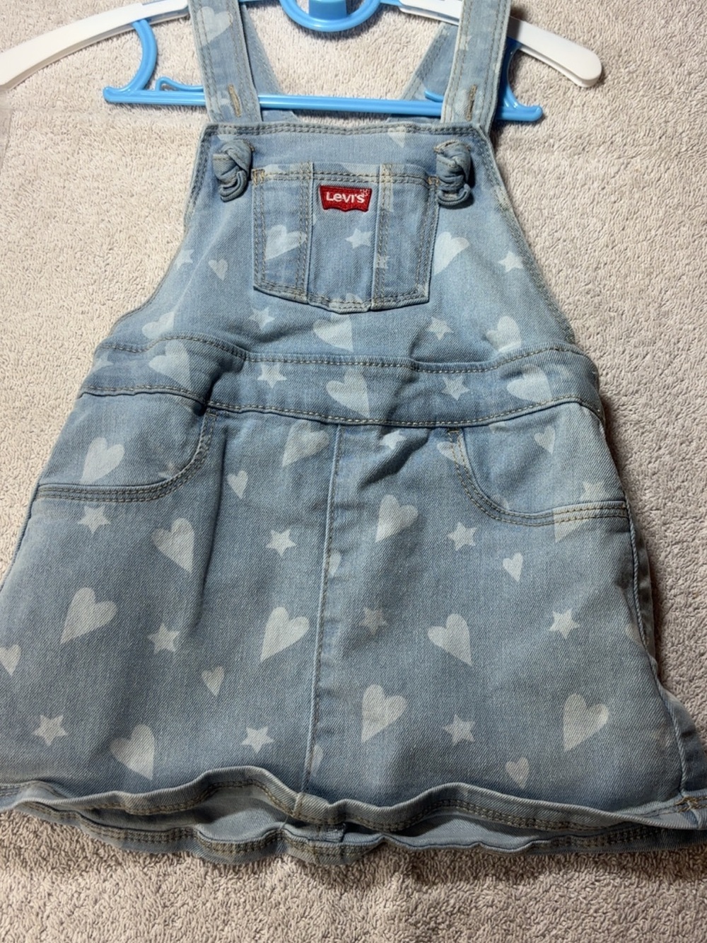 Levi's Light Blue Denim Heart & Star Overall Dress